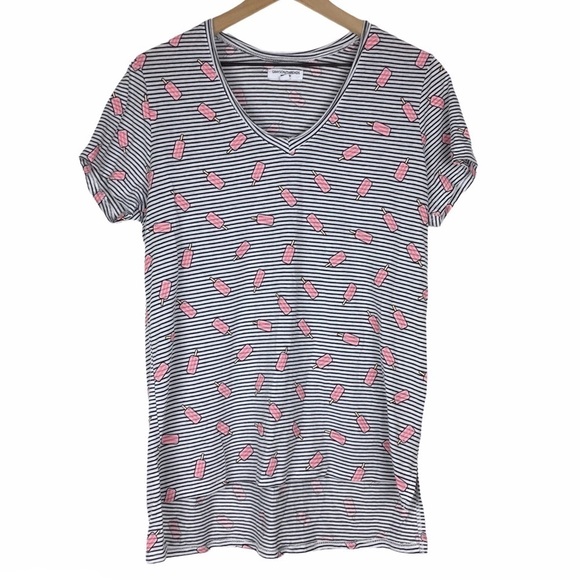 GRAYSON THREADS T Shirt Top Popsicles Stripe Hi Lo Hem Short Sleeves Size XL - Picture 1 of 10